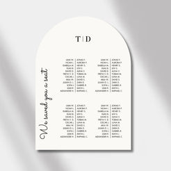 wedding seating chart off white luminous noir