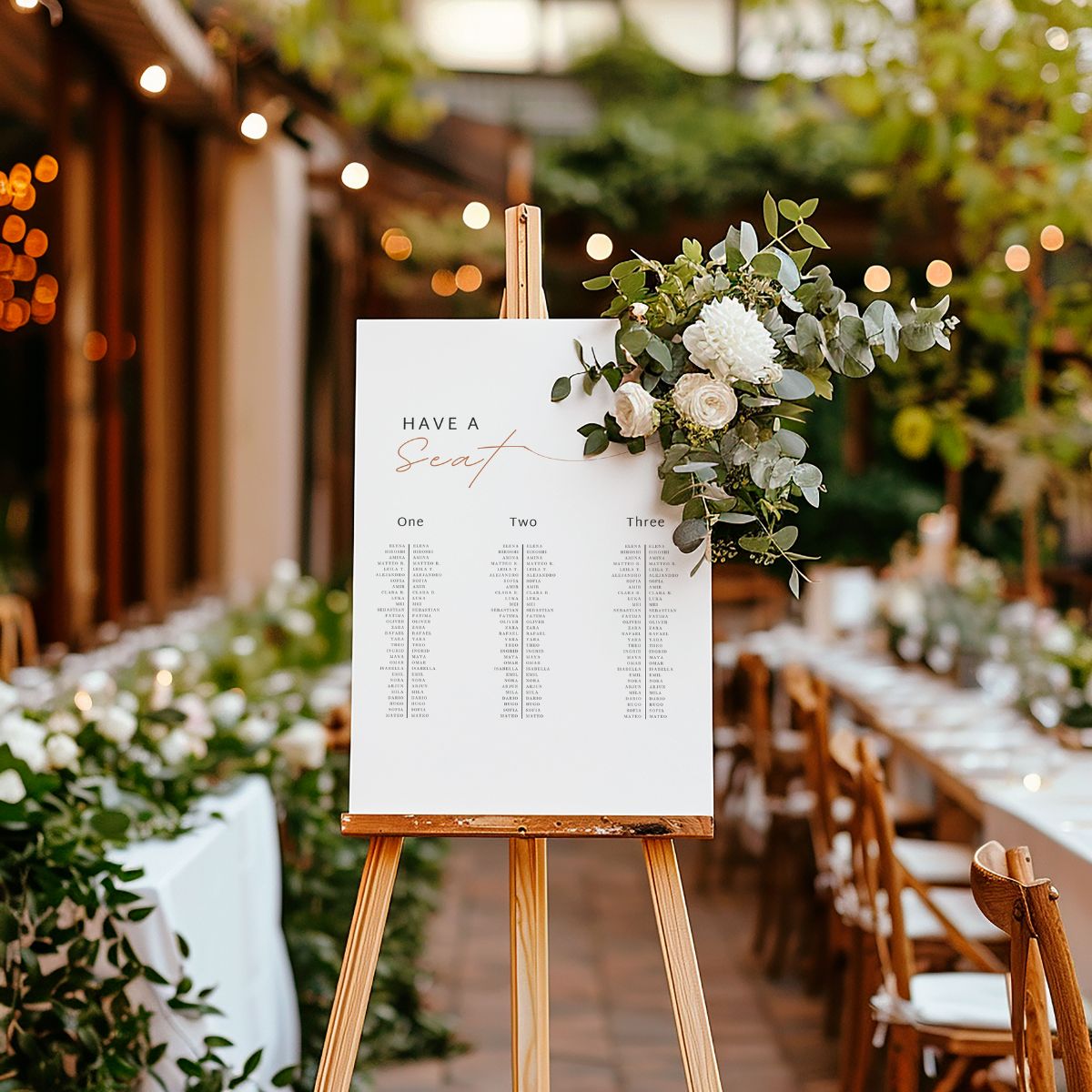wedding seating chart timeless minimal design