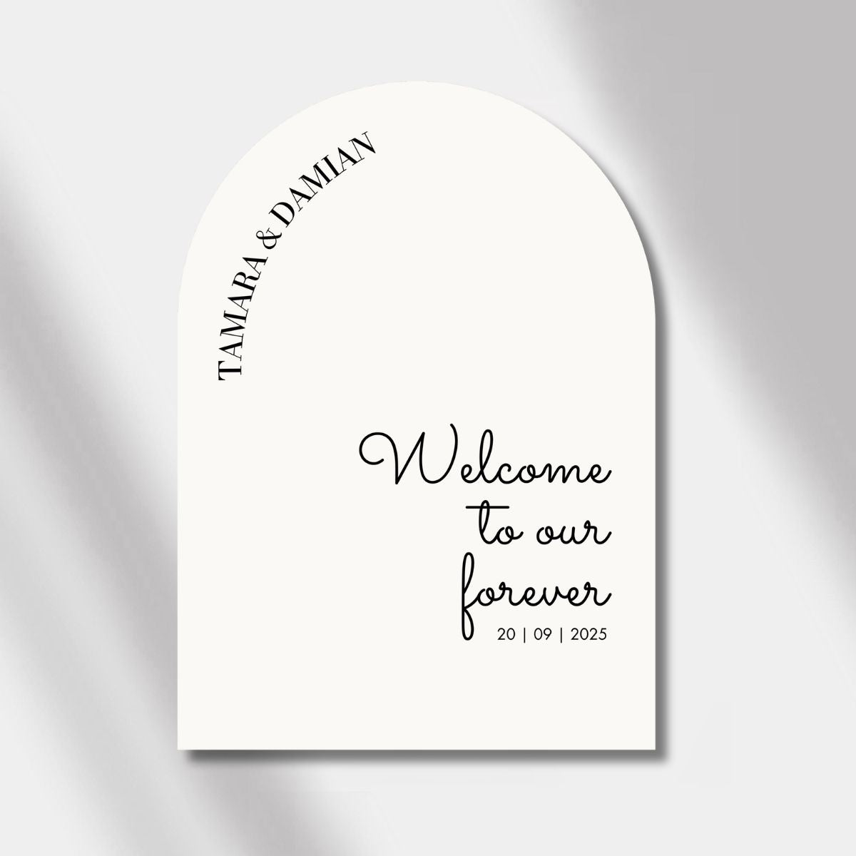 wedding welcome sign luminous noir off white