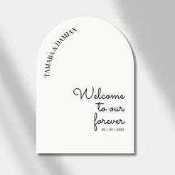 wedding welcome sign luminous noir off white