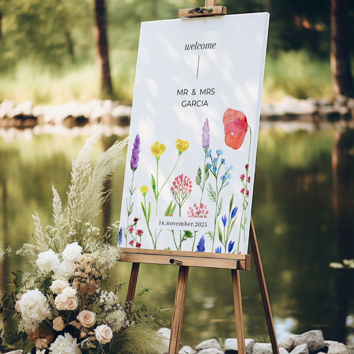 wedding welcome sign poppy bliss design