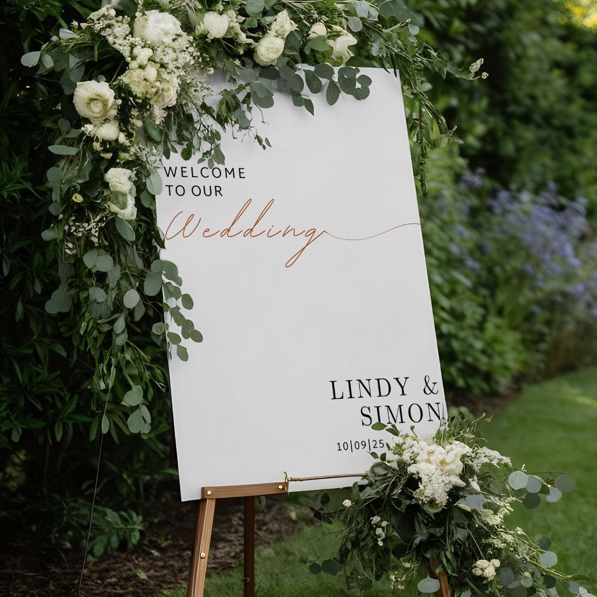 wedding welcome sign timeless minimal design