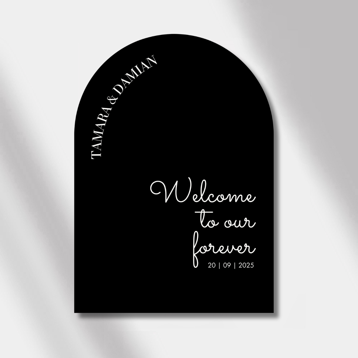 welcome sign luminous noir black