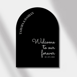 welcome sign luminous noir black