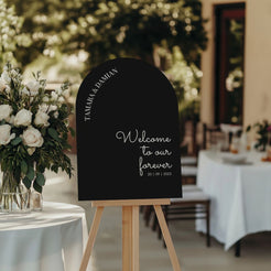welcome sign luminous noir black design